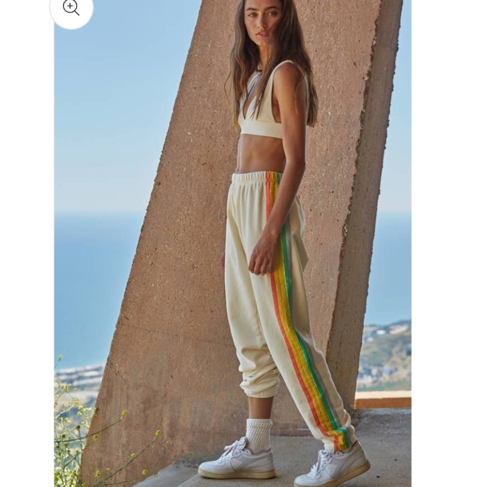 by together cream rainbow sweatpants. matcthing top avail. med EUC